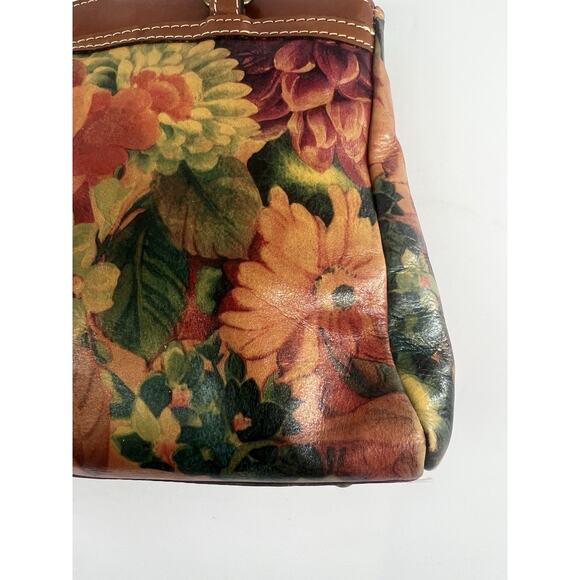 Patricia Nash Purse Floral Leather Brown Bag Poppy Spring Handbag Shoulder Tote - Picture 5 of 16